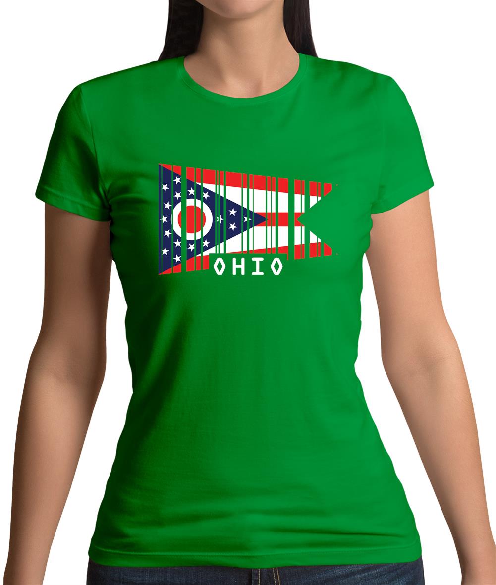 Ohio Barcode Style Flag Womens T-Shirt Ohio Barcode Style Flag Womens T-Shirt