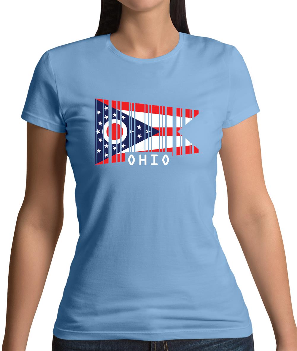 Ohio Barcode Style Flag Womens T-Shirt Ohio Barcode Style Flag Womens T-Shirt