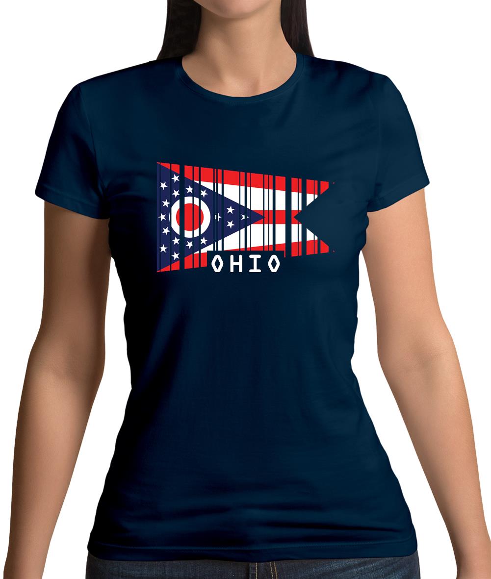 Ohio Barcode Style Flag Womens T-Shirt Ohio Barcode Style Flag Womens T-Shirt