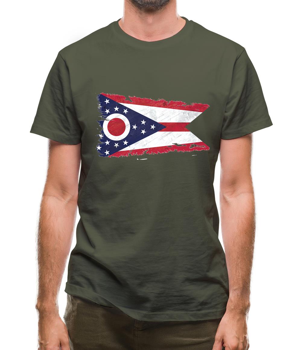 Ohio Grunge Style Flag Mens T-Shirt Ohio Grunge Style Flag Mens T-Shirt