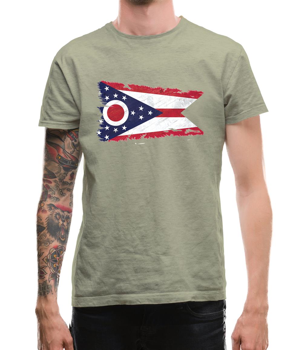 Ohio Grunge Style Flag Mens T-Shirt Ohio Grunge Style Flag Mens T-Shirt
