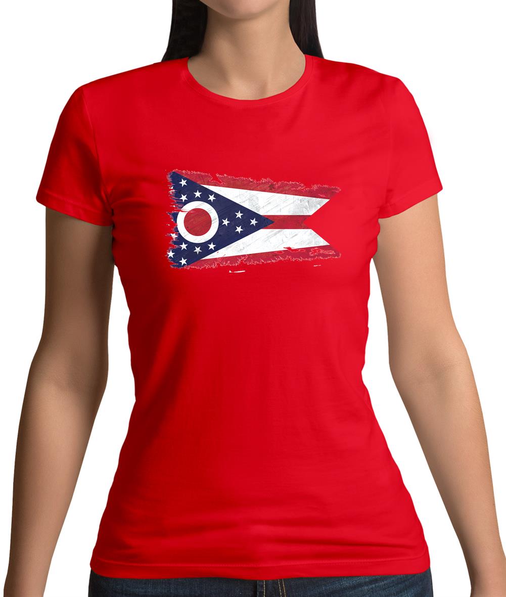 Ohio Grunge Style Flag Womens T-Shirt Ohio Grunge Style Flag Womens T-Shirt