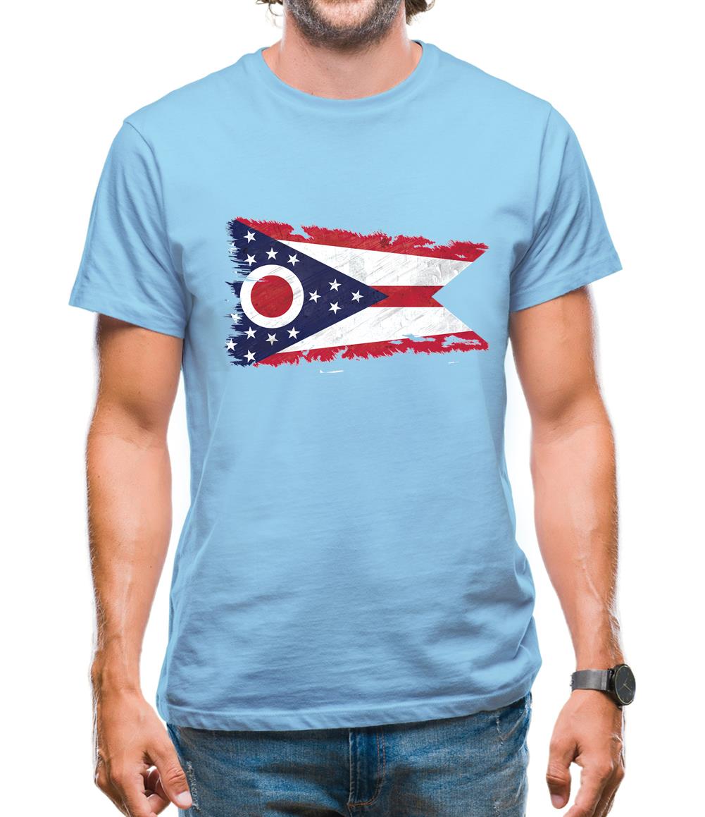 Ohio Grunge Style Flag Mens T-Shirt Ohio Grunge Style Flag Mens T-Shirt