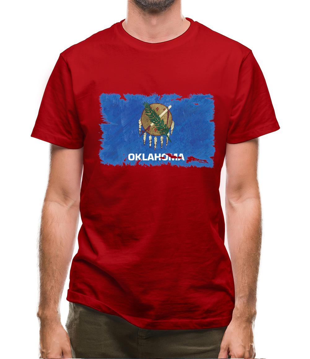 Oklahoma Grunge Style Flag Mens T-Shirt Oklahoma Grunge Style Flag Mens T-Shirt