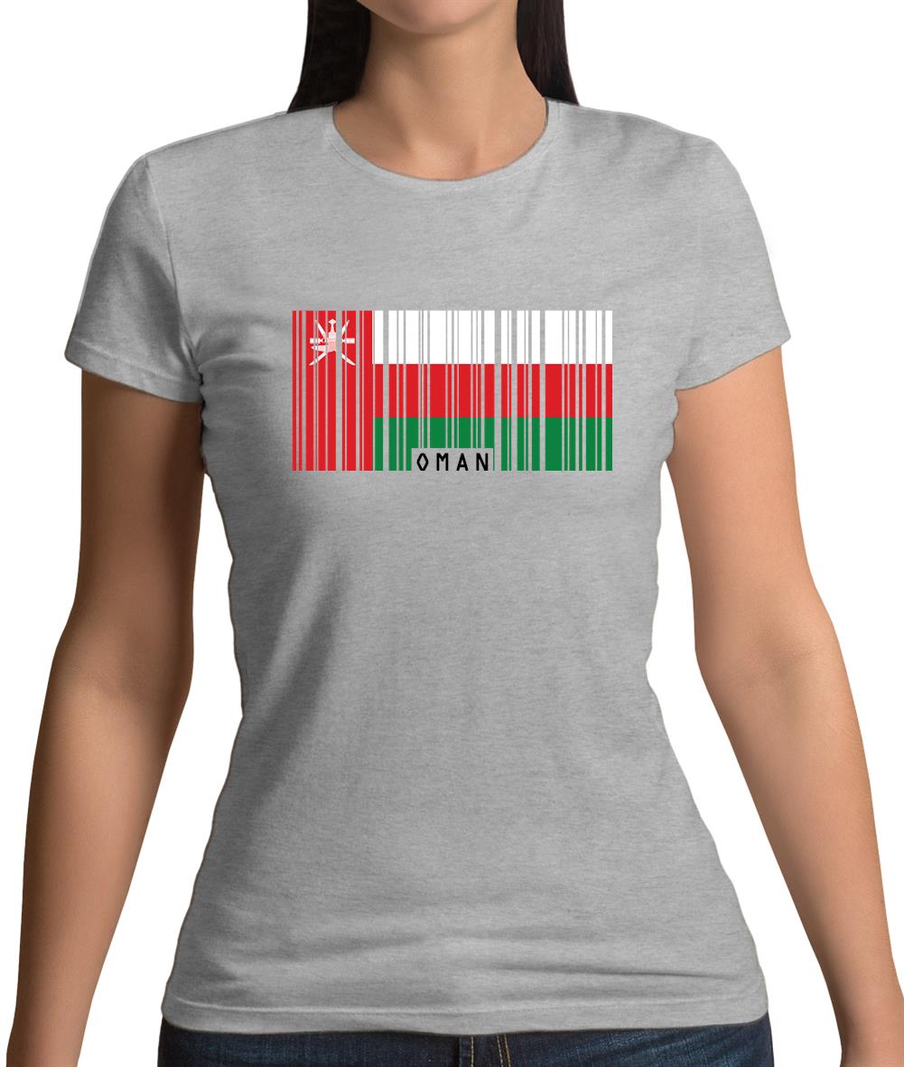 Oman Barcode Style Flag Womens T-Shirt Oman Barcode Style Flag Womens T-Shirt