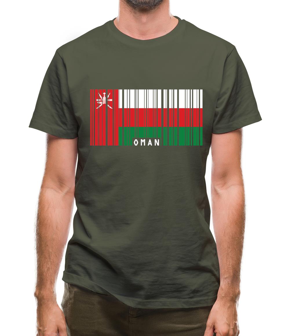 Oman Barcode Style Flag Mens T-Shirt Oman Barcode Style Flag Mens T-Shirt