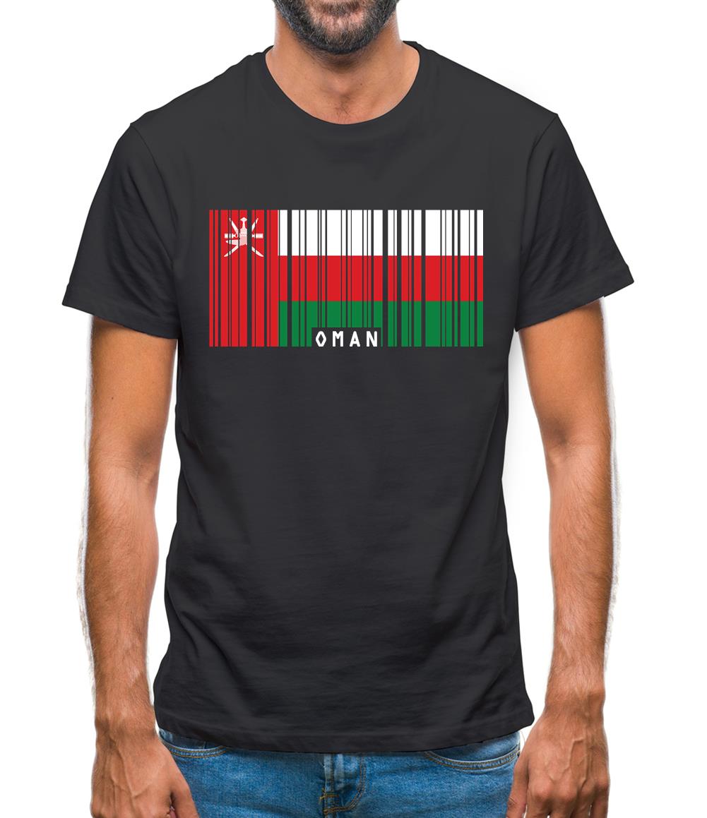 Oman Barcode Style Flag Mens T-Shirt Oman Barcode Style Flag Mens T-Shirt
