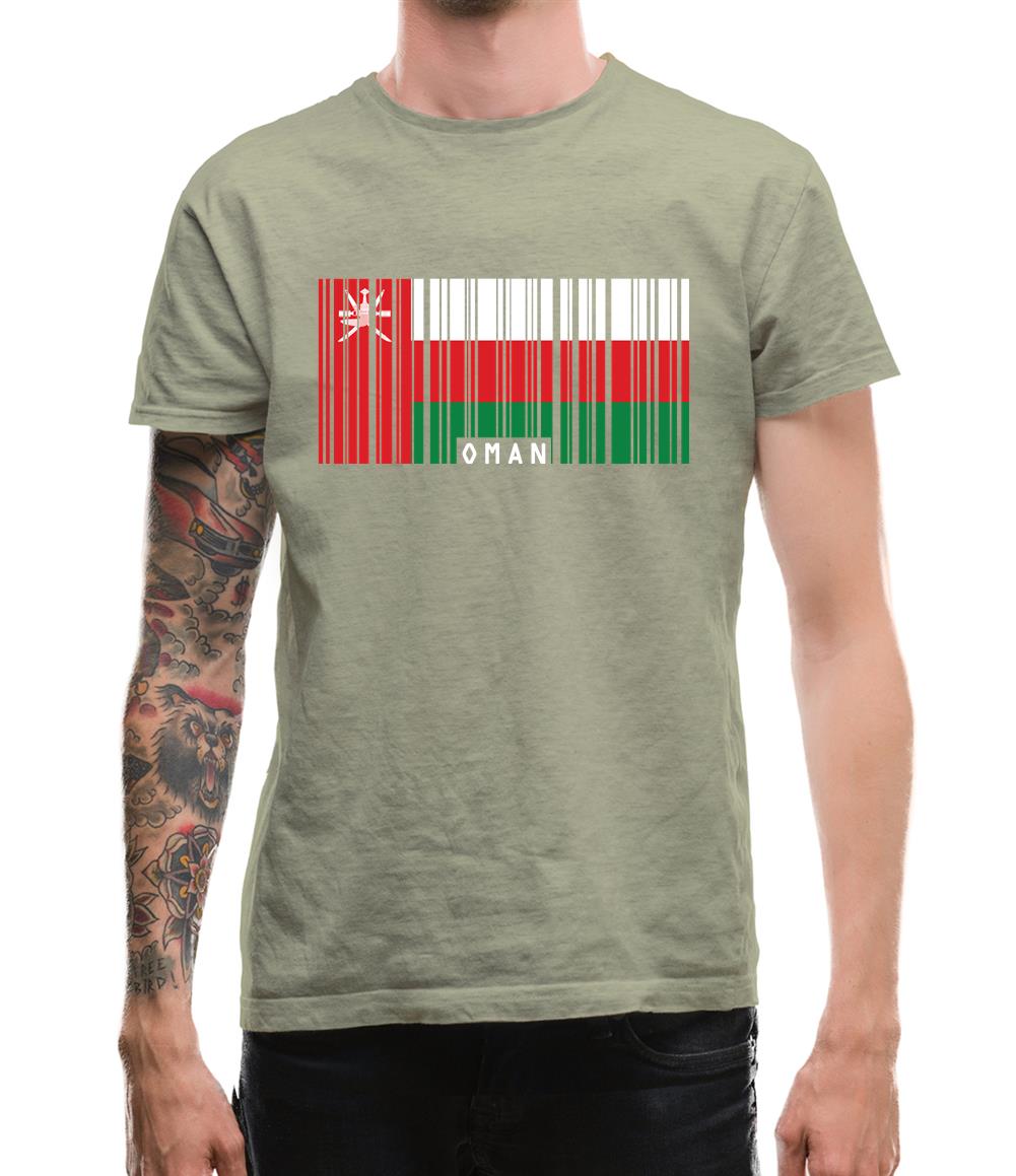 Oman Barcode Style Flag Mens T-Shirt Oman Barcode Style Flag Mens T-Shirt