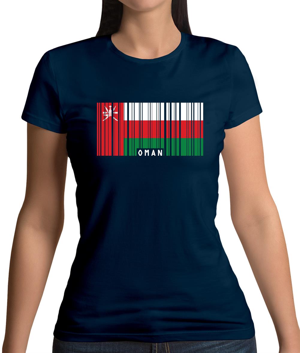 Oman Barcode Style Flag Womens T-Shirt Oman Barcode Style Flag Womens T-Shirt