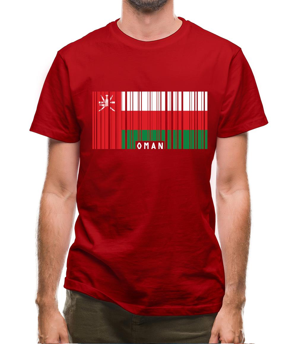 Oman Barcode Style Flag Mens T-Shirt Oman Barcode Style Flag Mens T-Shirt