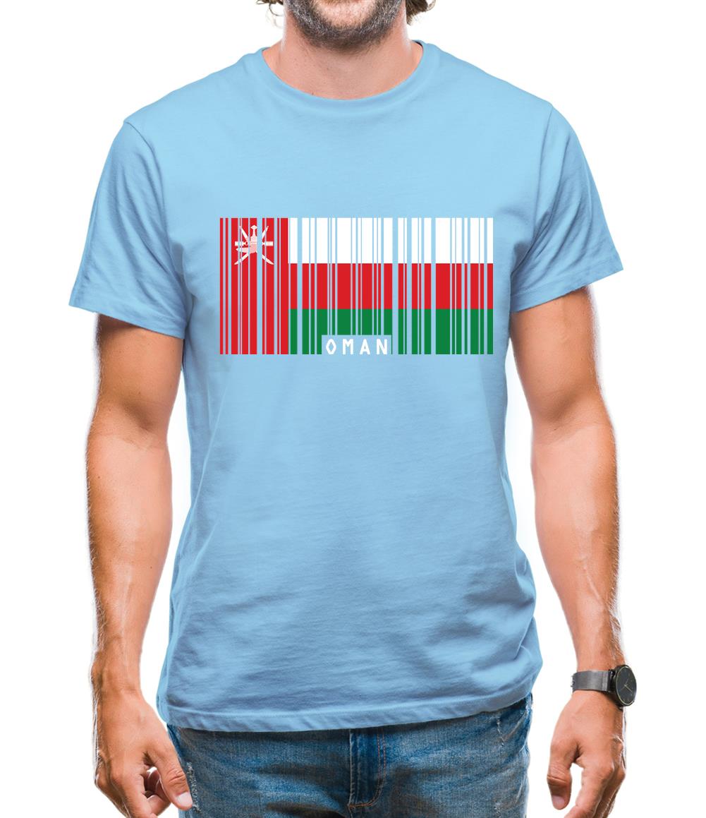 Oman Barcode Style Flag Mens T-Shirt Oman Barcode Style Flag Mens T-Shirt