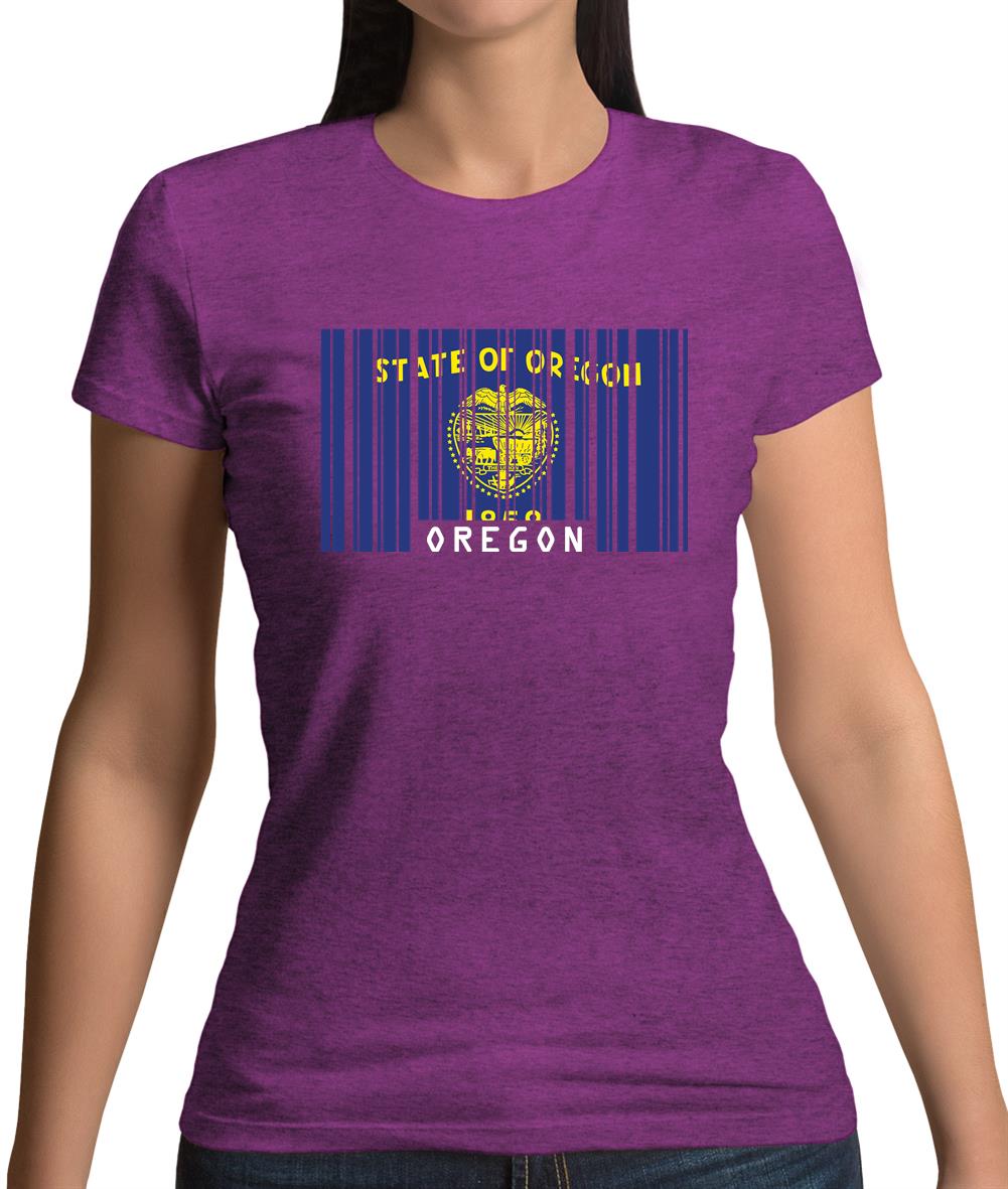 Oregon Barcode Style Flag Womens T-Shirt Oregon Barcode Style Flag Womens T-Shirt