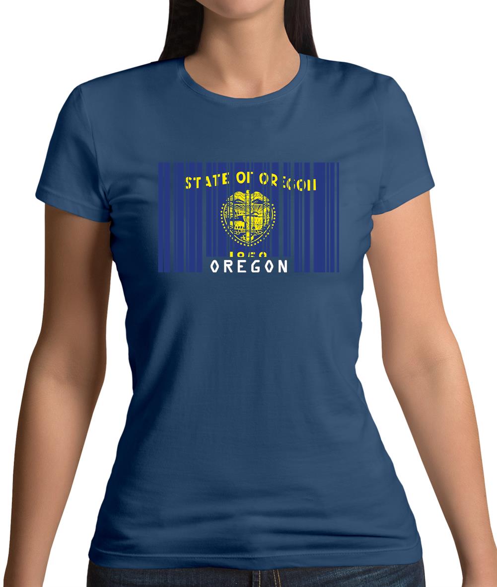 Oregon Barcode Style Flag Womens T-Shirt Oregon Barcode Style Flag Womens T-Shirt