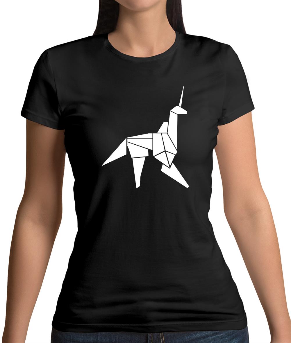 Origami Paper Unicorn Womens T-Shirt Origami Paper Unicorn Womens T-Shirt