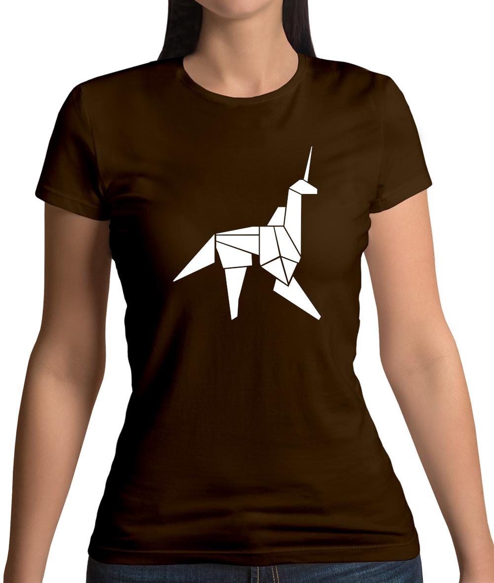 Origami Paper Unicorn Womens T-Shirt Origami Paper Unicorn Womens T-Shirt