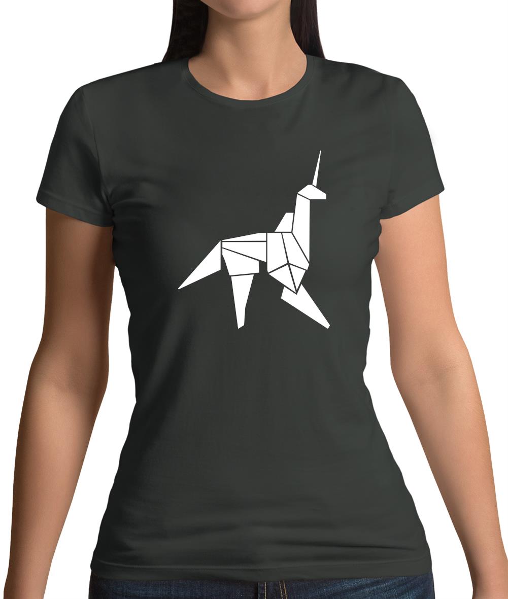 Origami Paper Unicorn Womens T-Shirt Origami Paper Unicorn Womens T-Shirt