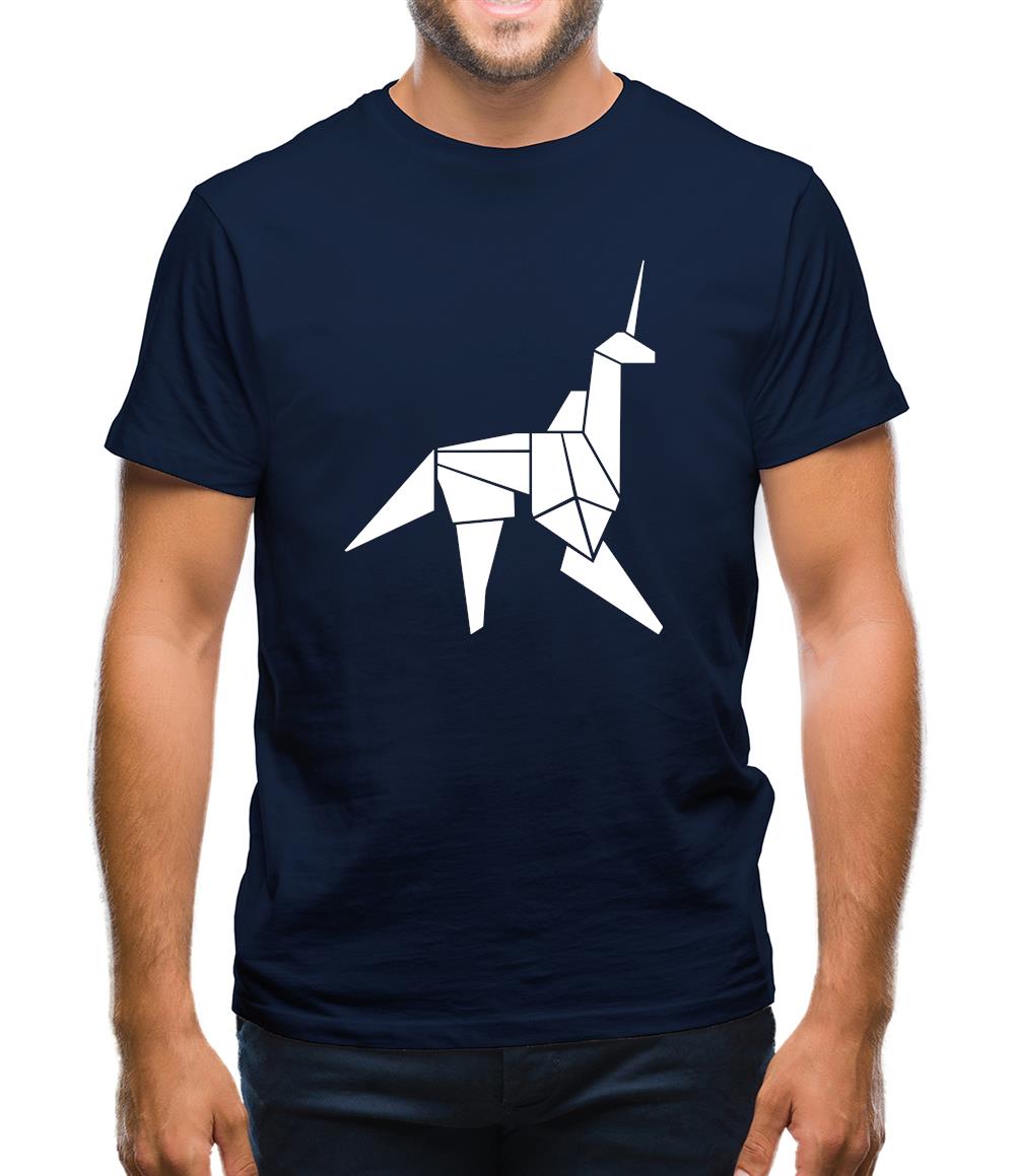 Origami Paper Unicorn Mens T-Shirt Origami Paper Unicorn Mens T-Shirt