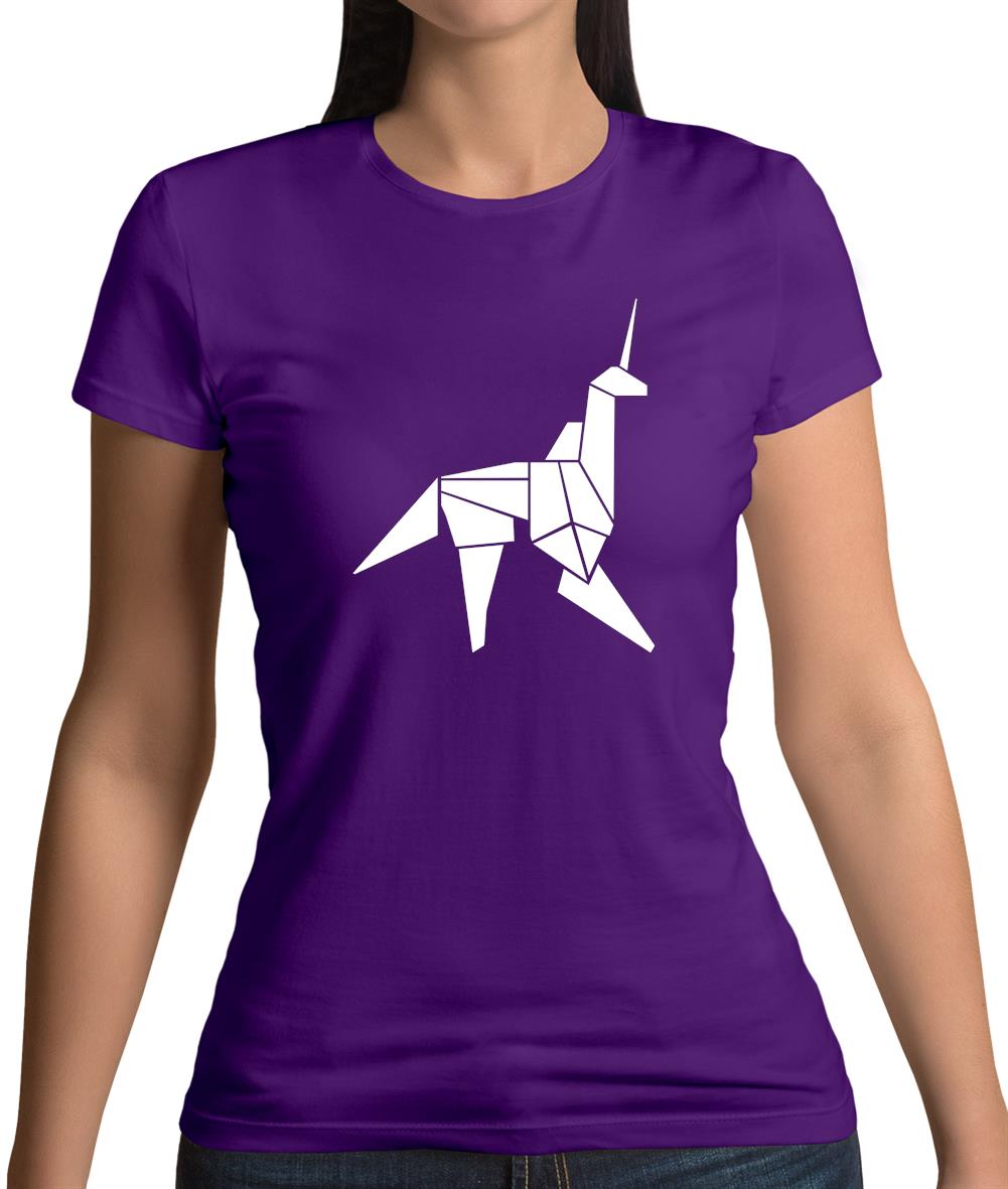Origami Paper Unicorn Womens T-Shirt Origami Paper Unicorn Womens T-Shirt