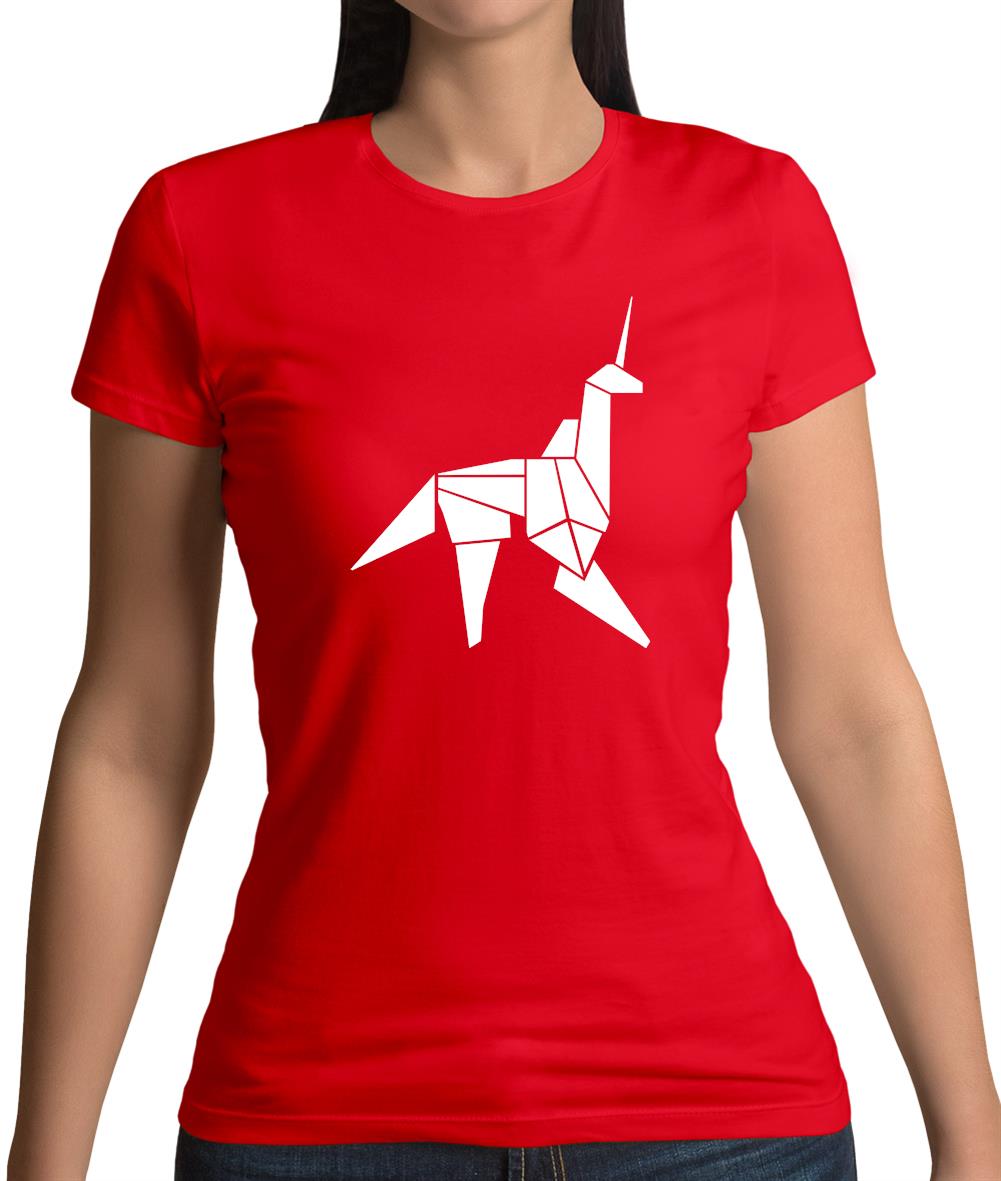 Origami Paper Unicorn Womens T-Shirt Origami Paper Unicorn Womens T-Shirt