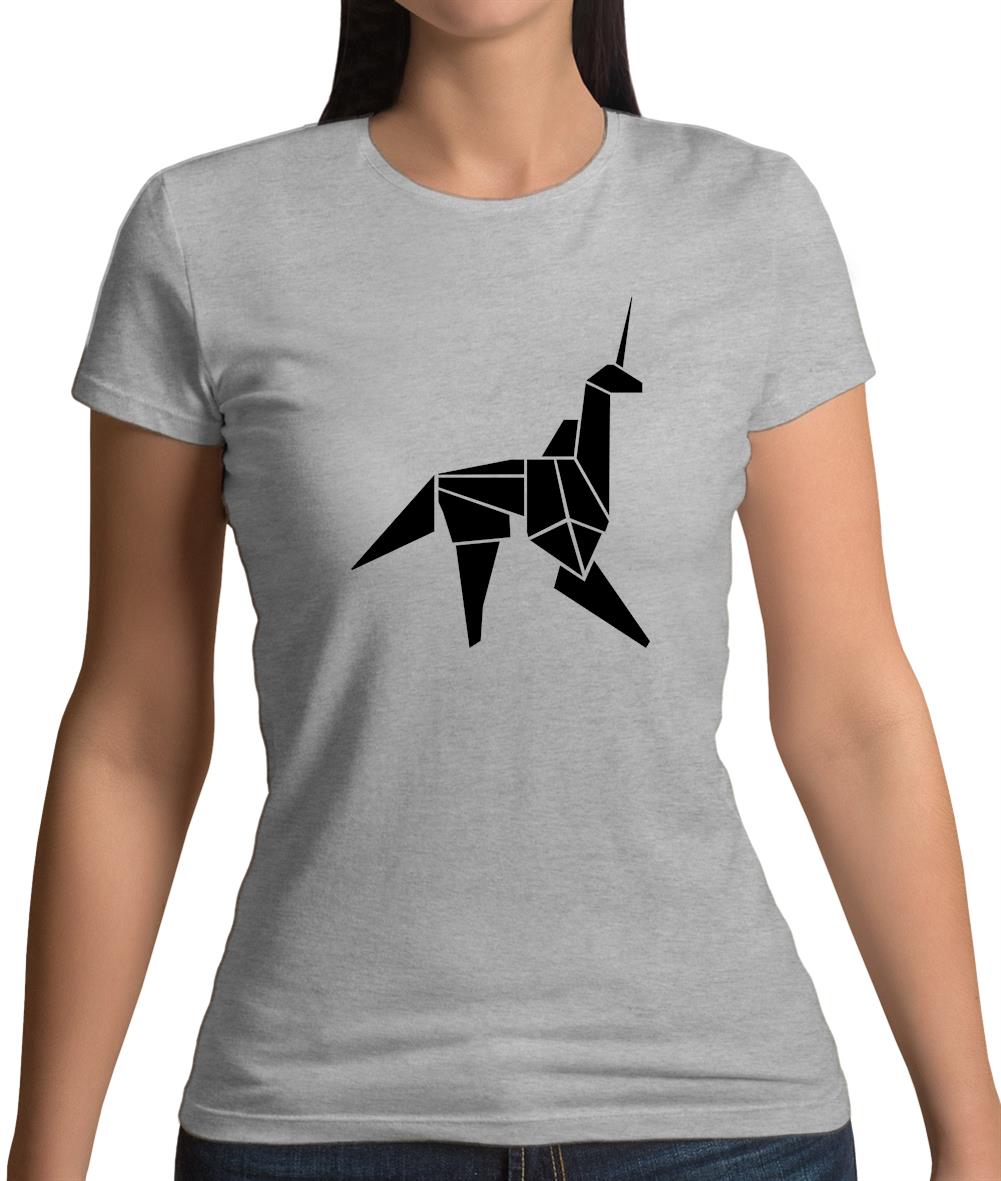 Origami Paper Unicorn Womens T-Shirt Origami Paper Unicorn Womens T-Shirt