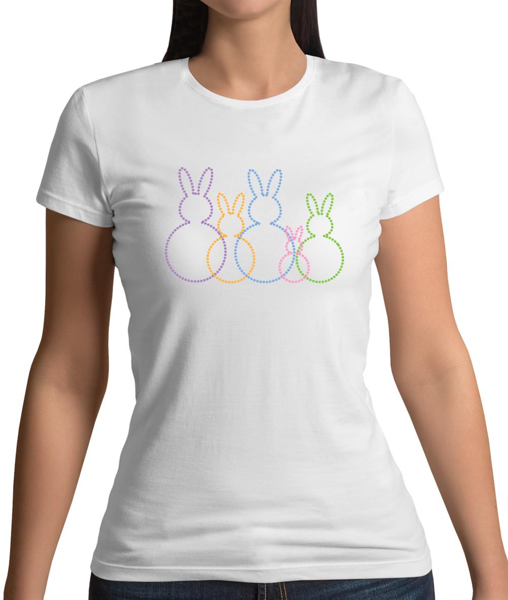 Bunny Family Outline Womens T-Shirt Bunny Family Outline Womens T-Shirt