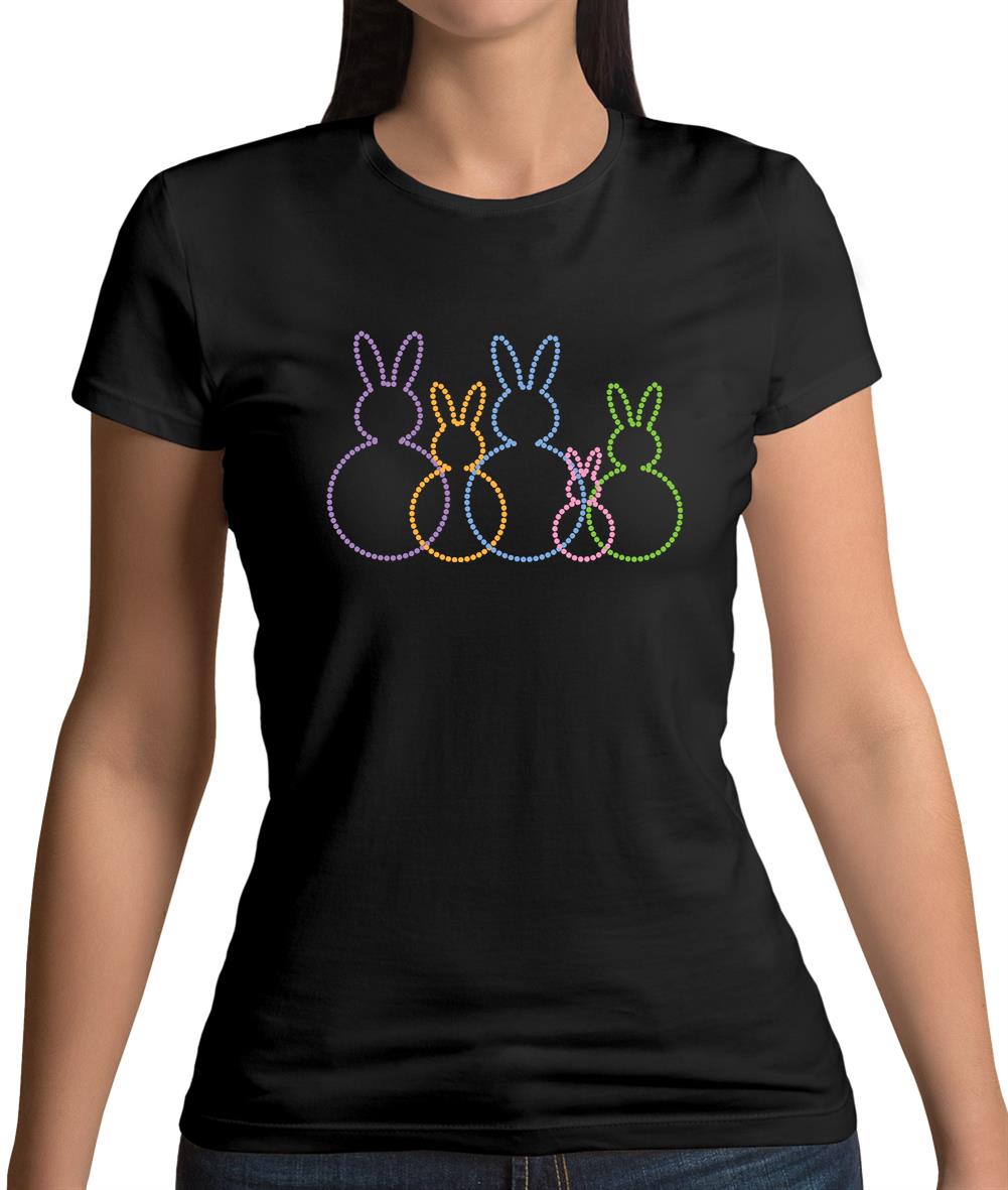 Bunny Family Outline Womens T-Shirt Bunny Family Outline Womens T-Shirt