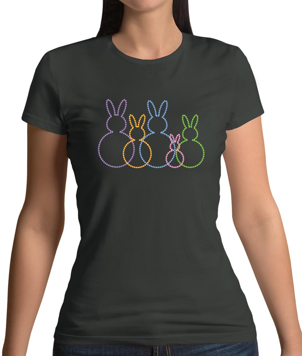 Bunny Family Outline Womens T-Shirt Bunny Family Outline Womens T-Shirt