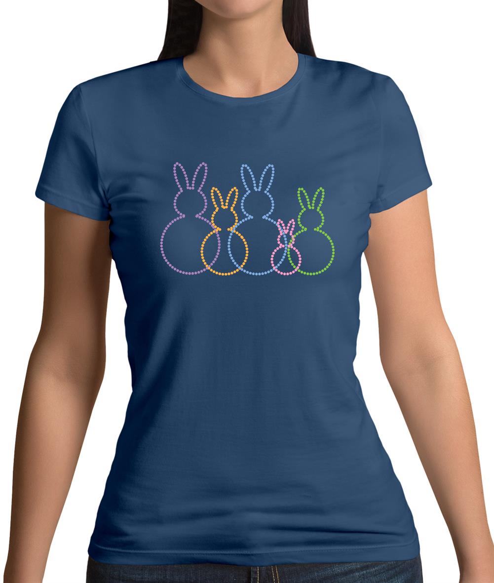 Bunny Family Outline Womens T-Shirt Bunny Family Outline Womens T-Shirt
