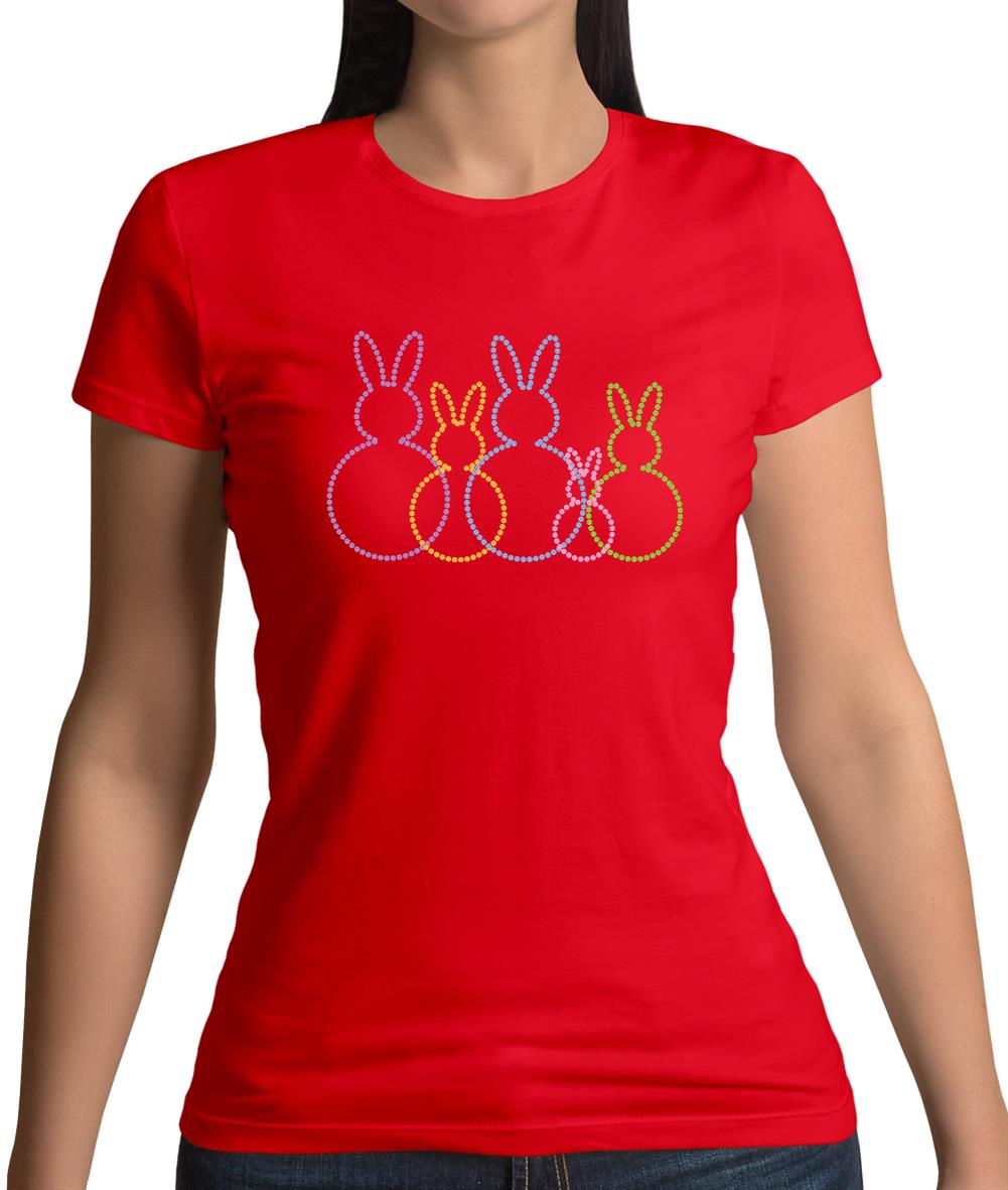 Bunny Family Outline Womens T-Shirt Bunny Family Outline Womens T-Shirt