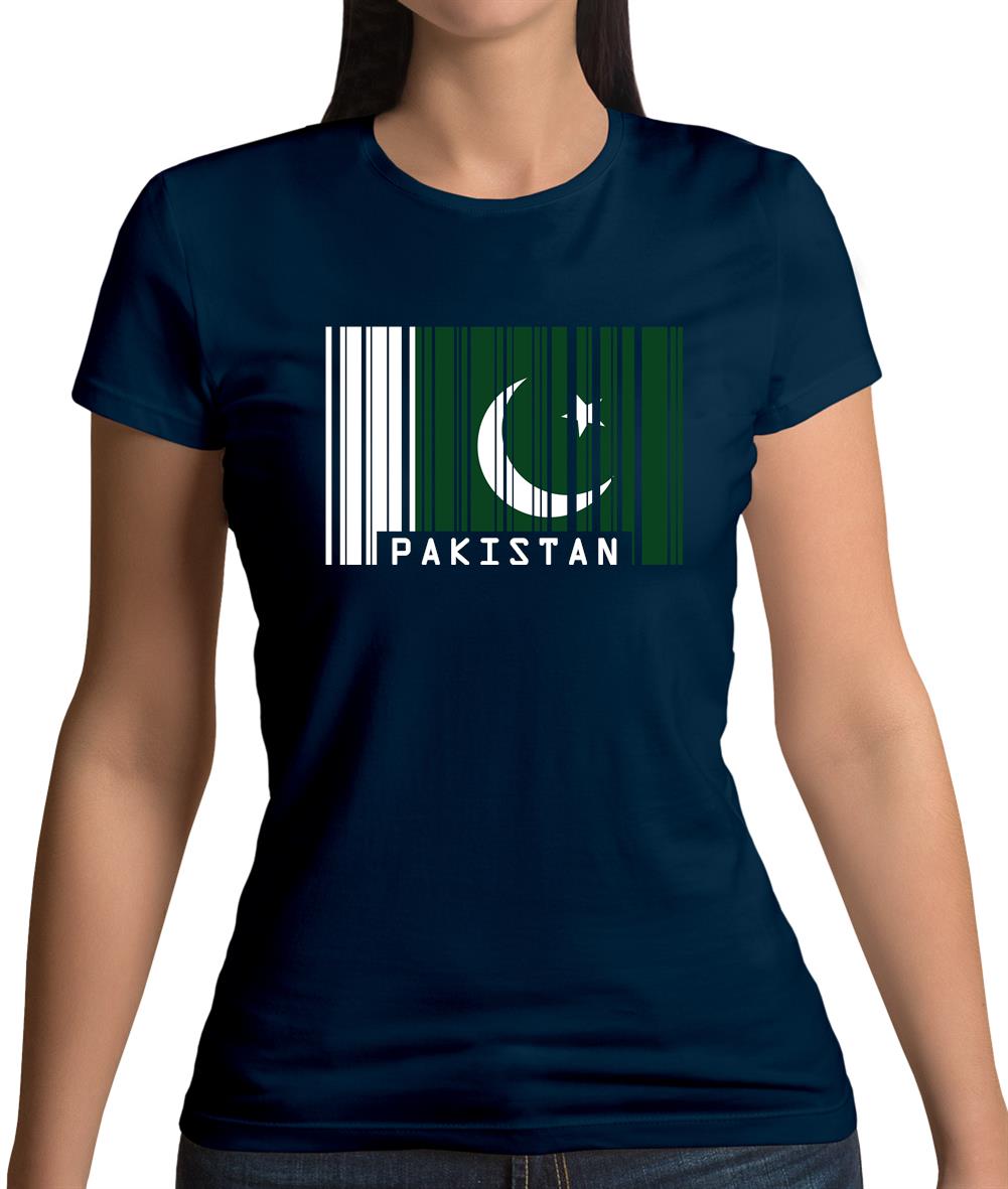 Pakistan Barcode Style Flag Womens T-Shirt Pakistan Barcode Style Flag Womens T-Shirt