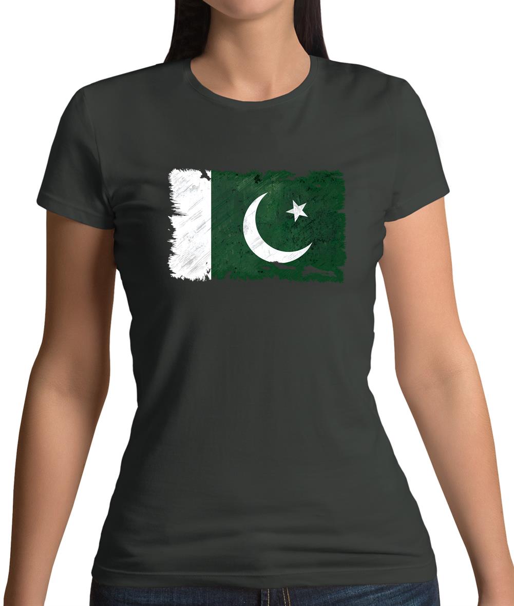 Pakistan Grunge Style Flag Womens T-Shirt Pakistan Grunge Style Flag Womens T-Shirt