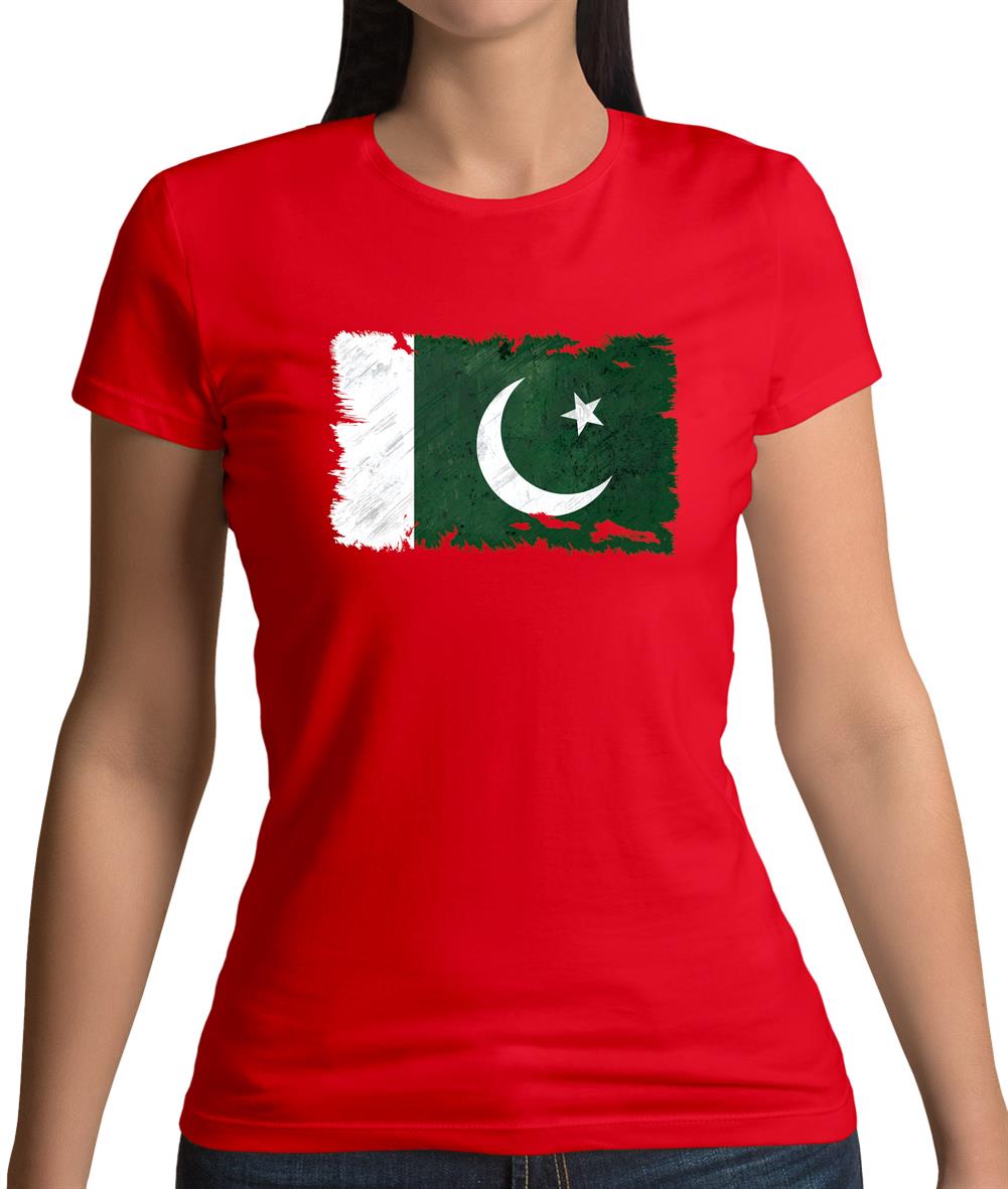 Pakistan Grunge Style Flag Womens T-Shirt Pakistan Grunge Style Flag Womens T-Shirt
