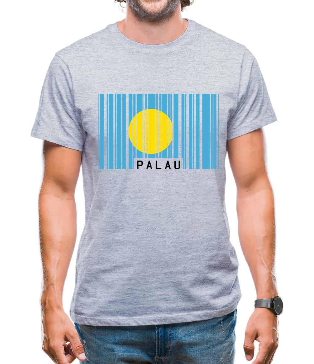 Palau Barcode Style Flag Mens T-Shirt Palau Barcode Style Flag Mens T-Shirt