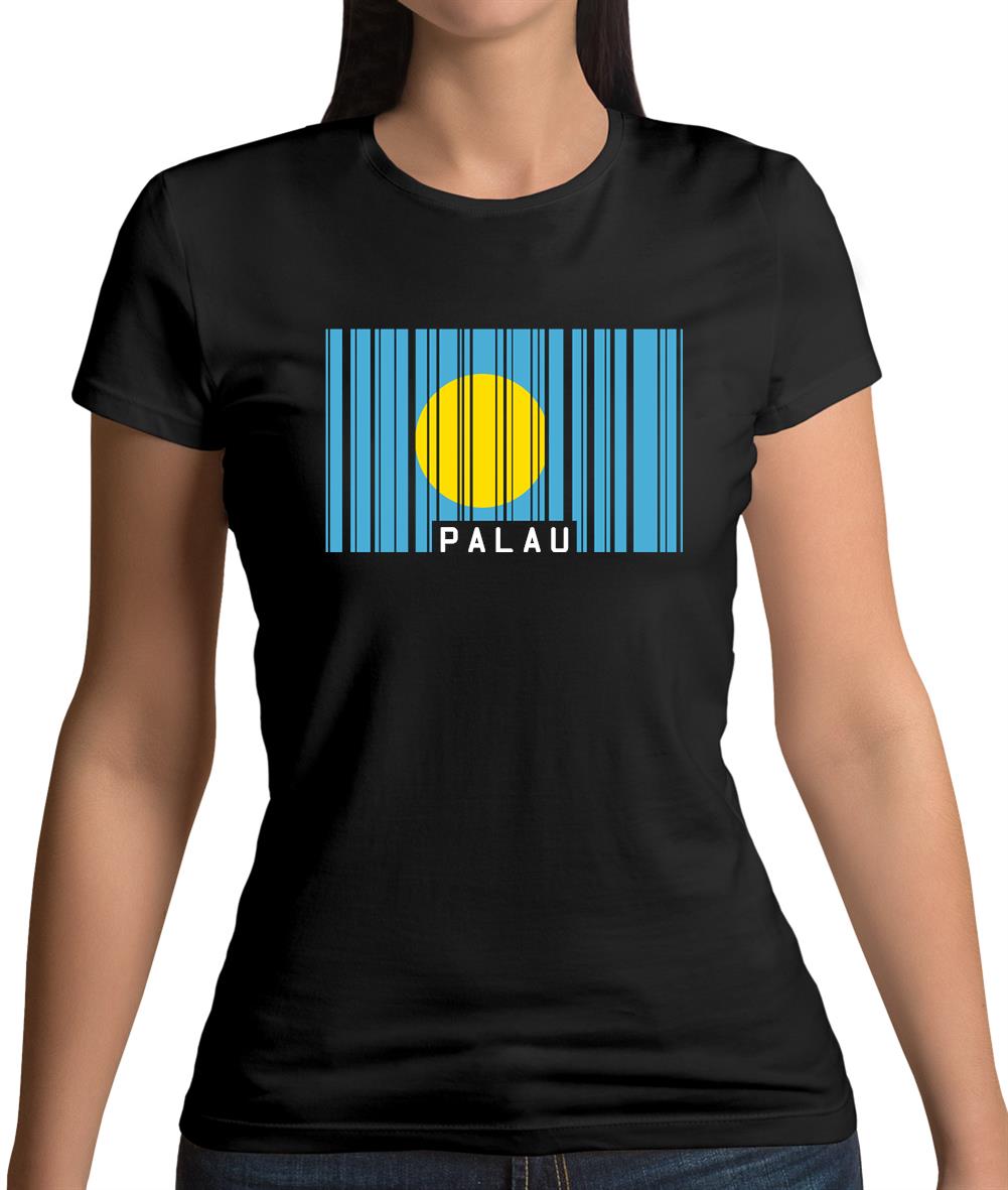 Palau Barcode Style Flag Womens T-Shirt Palau Barcode Style Flag Womens T-Shirt