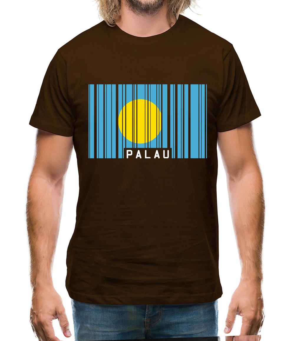Palau Barcode Style Flag Mens T-Shirt Palau Barcode Style Flag Mens T-Shirt