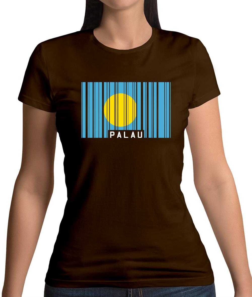 Palau Barcode Style Flag Womens T-Shirt Palau Barcode Style Flag Womens T-Shirt