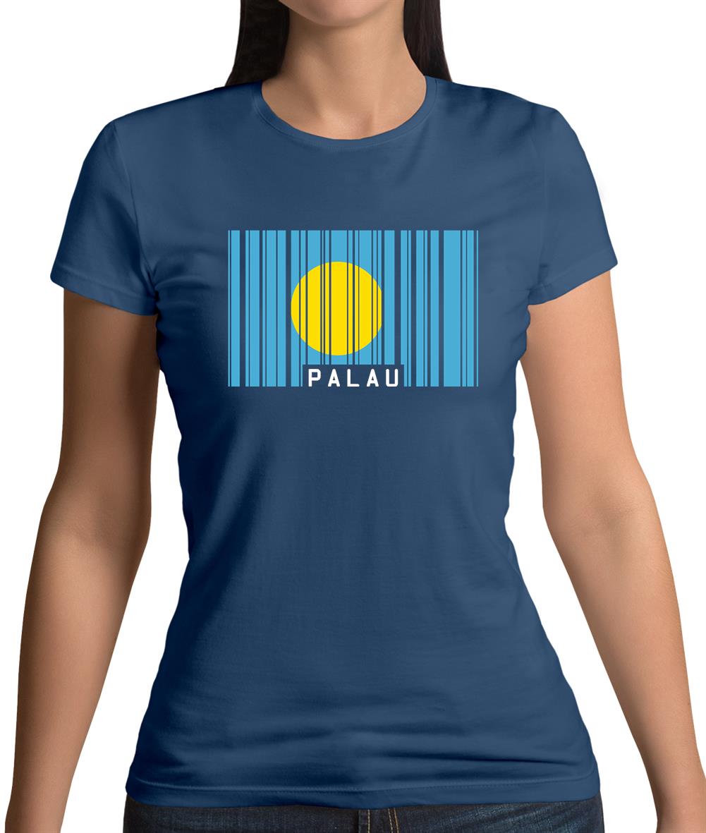 Palau Barcode Style Flag Womens T-Shirt Palau Barcode Style Flag Womens T-Shirt