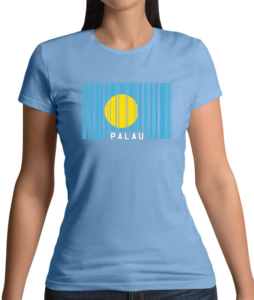 Palau Barcode Style Flag Womens T-Shirt Palau Barcode Style Flag Womens T-Shirt