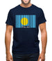 Palau Barcode Style Flag Mens T-Shirt Palau Barcode Style Flag Mens T-Shirt