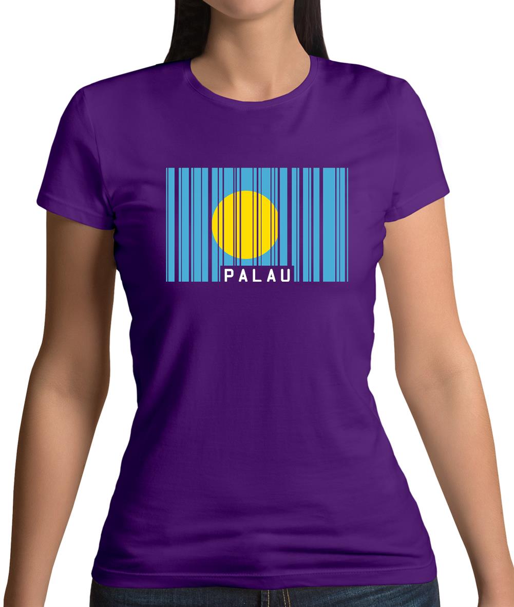 Palau Barcode Style Flag Womens T-Shirt Palau Barcode Style Flag Womens T-Shirt