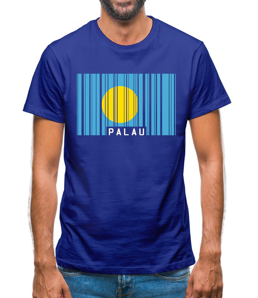 Palau Barcode Style Flag Mens T-Shirt Palau Barcode Style Flag Mens T-Shirt