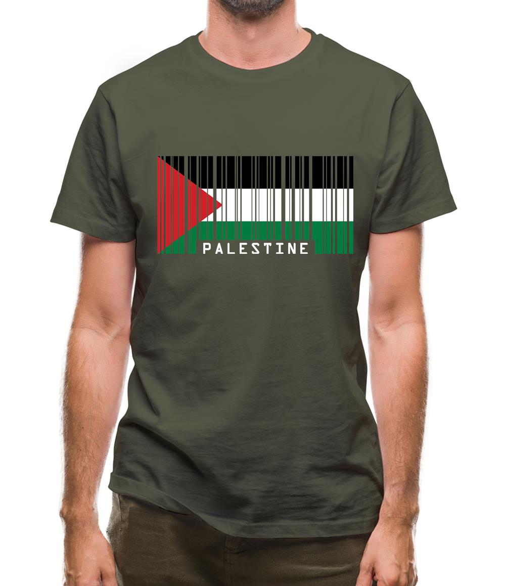 Palestine Barcode Style Flag Mens T-Shirt Palestine Barcode Style Flag Mens T-Shirt