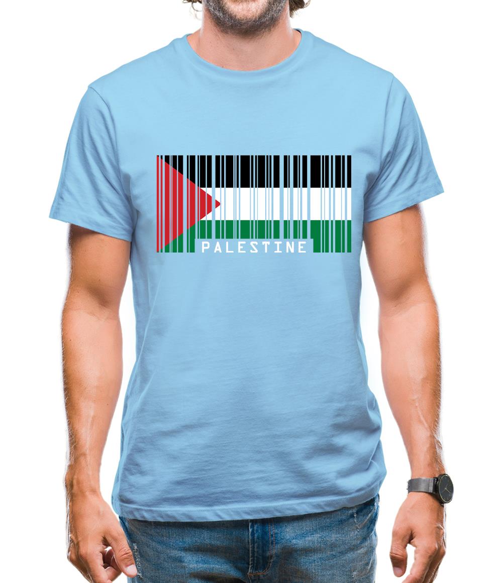 Palestine Barcode Style Flag Mens T-Shirt Palestine Barcode Style Flag Mens T-Shirt