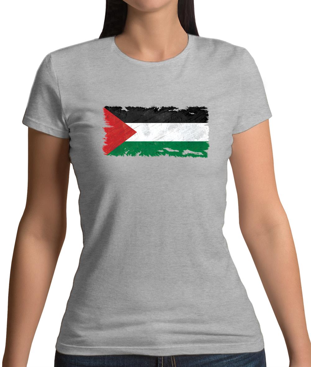 Palestine Grunge Style Flag Womens T-Shirt Palestine Grunge Style Flag Womens T-Shirt