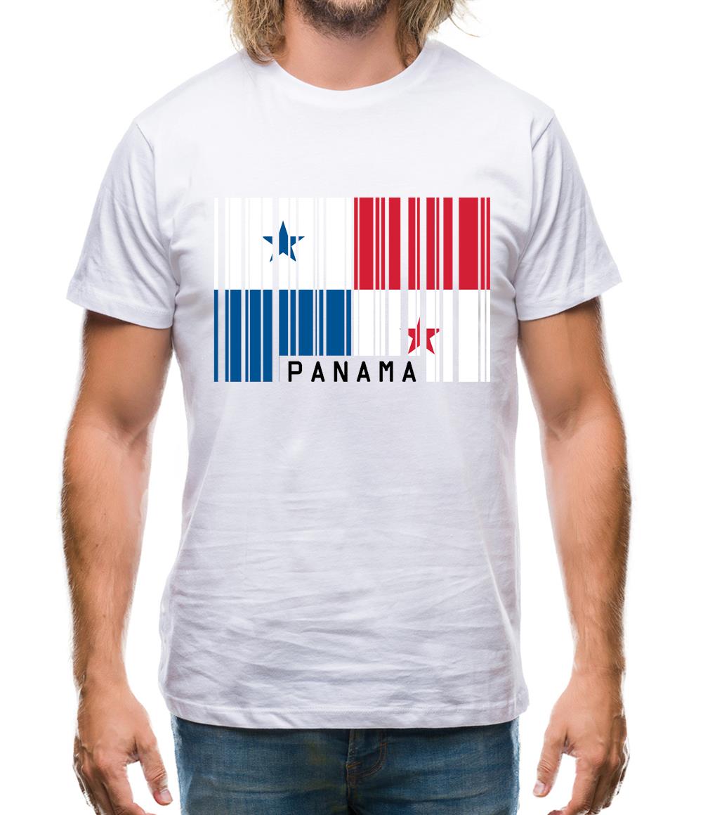 Panama Barcode Style Flag Mens T-Shirt Panama Barcode Style Flag Mens T-Shirt