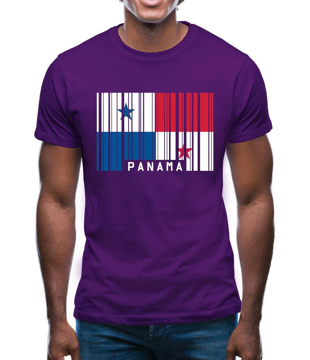 Panama Barcode Style Flag Mens T-Shirt Panama Barcode Style Flag Mens T-Shirt