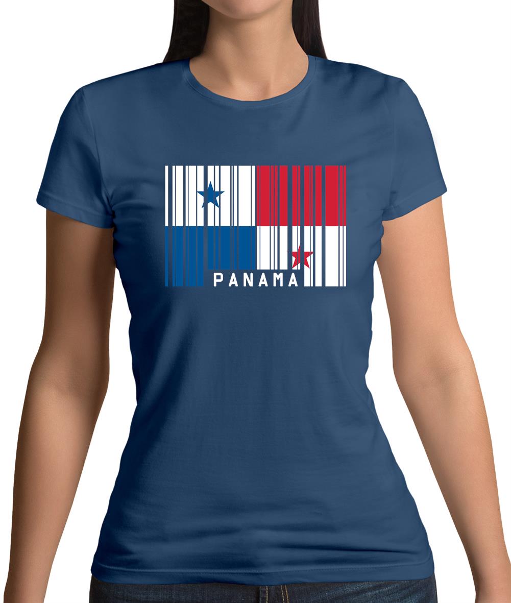 Panama Barcode Style Flag Womens T-Shirt Panama Barcode Style Flag Womens T-Shirt