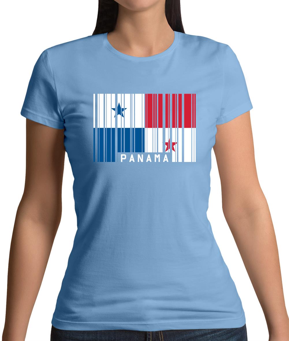 Panama Barcode Style Flag Womens T-Shirt Panama Barcode Style Flag Womens T-Shirt