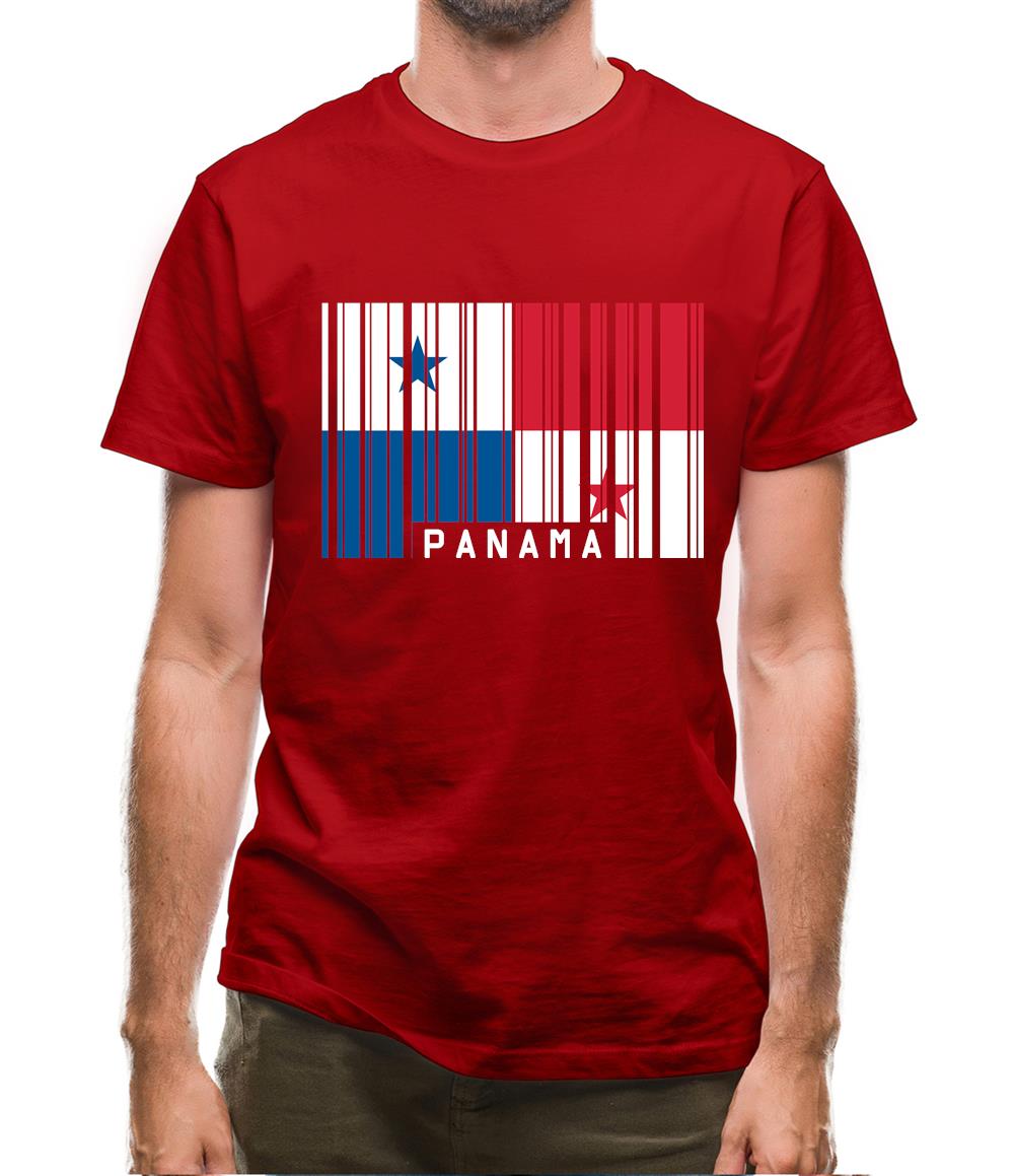 Panama Barcode Style Flag Mens T-Shirt Panama Barcode Style Flag Mens T-Shirt