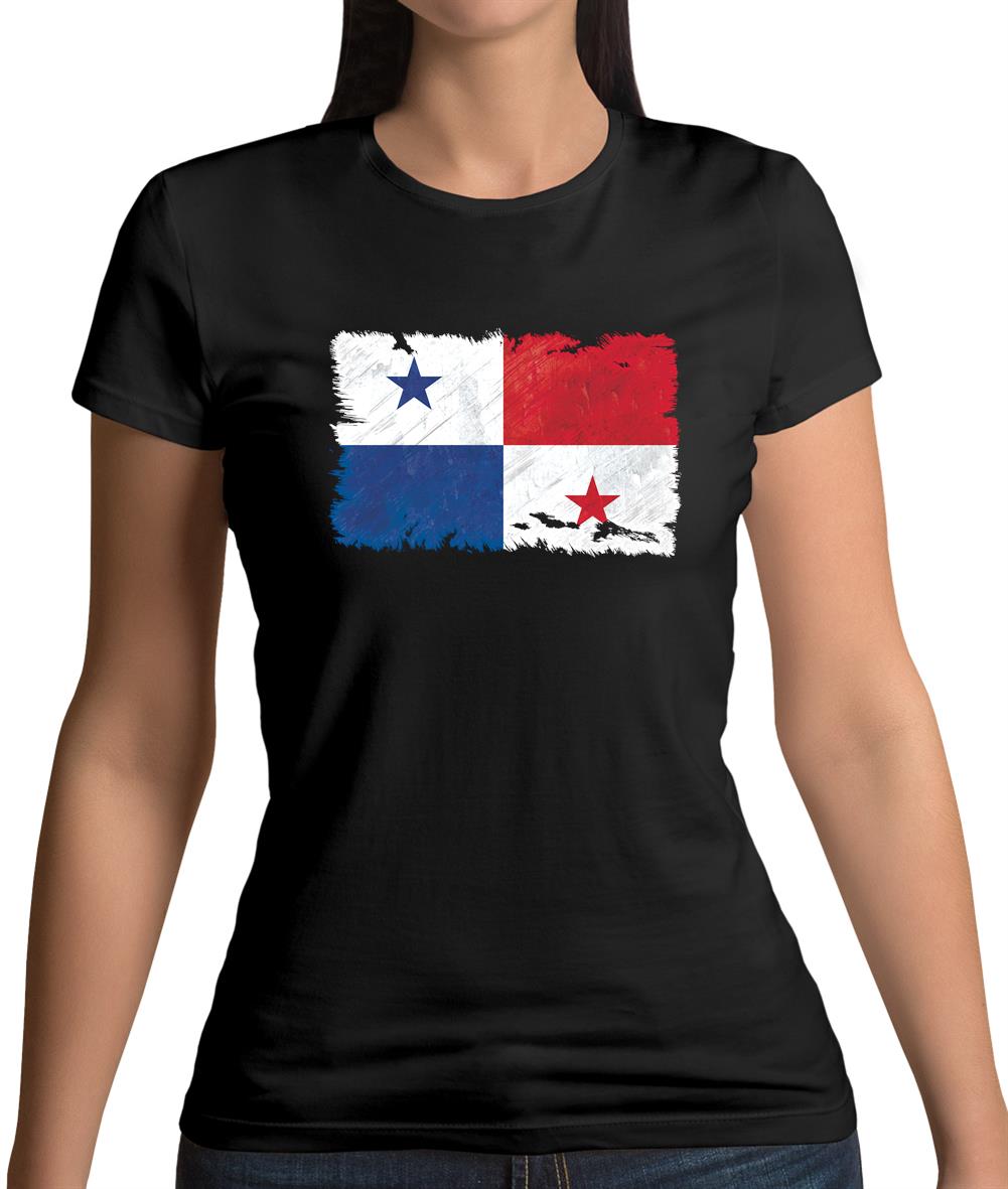 Panama Grunge Style Flag Womens T-Shirt Panama Grunge Style Flag Womens T-Shirt